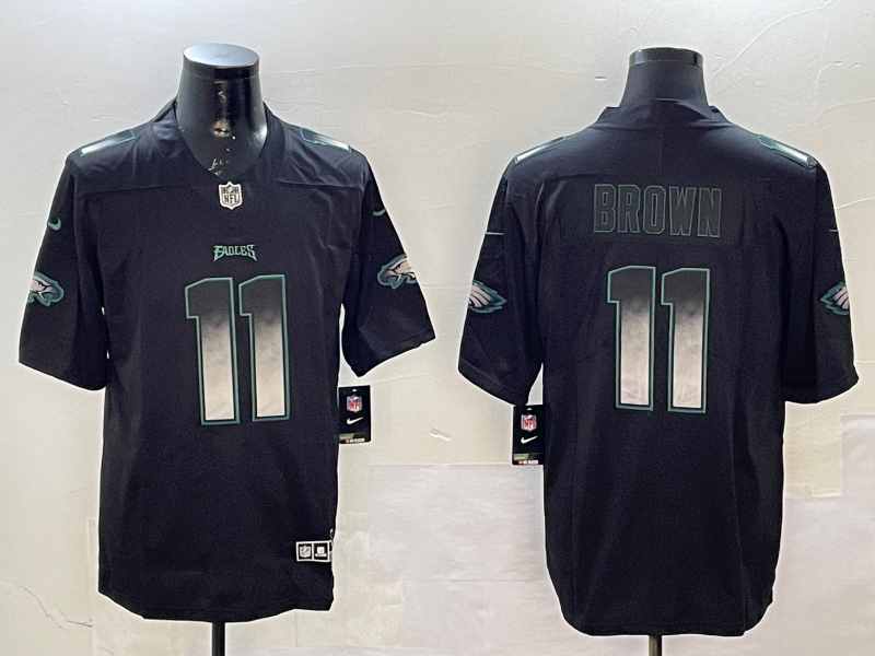 Men Philadelphia Eagles 11 Brown black 2025 Nike NFL jersey style 007